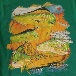 Guy Harvey green mahi mahi pocket T-shirt Sz L